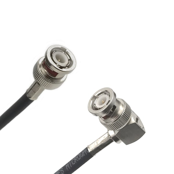 RG-223 Coax Cbl Assembly w/BNC (Male) to BNC (Male RA) Connectors, 50 Ohm Impedance, 3FT Lngth